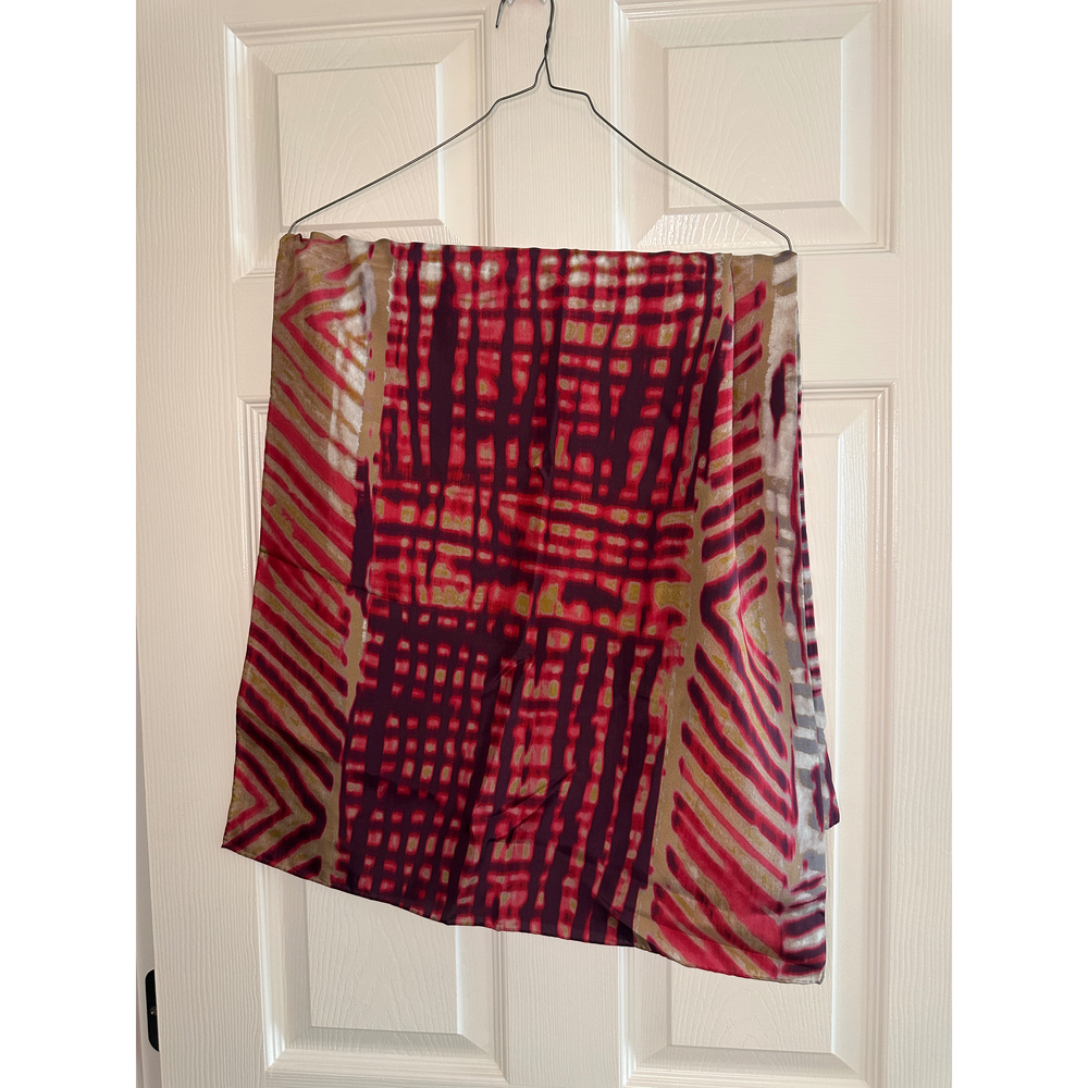 Abstract Scarf in Purple & Tan